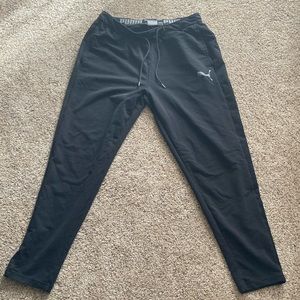 Mens Black Puma Beater Nylon Polyester Blend Athletic Sweatpants.